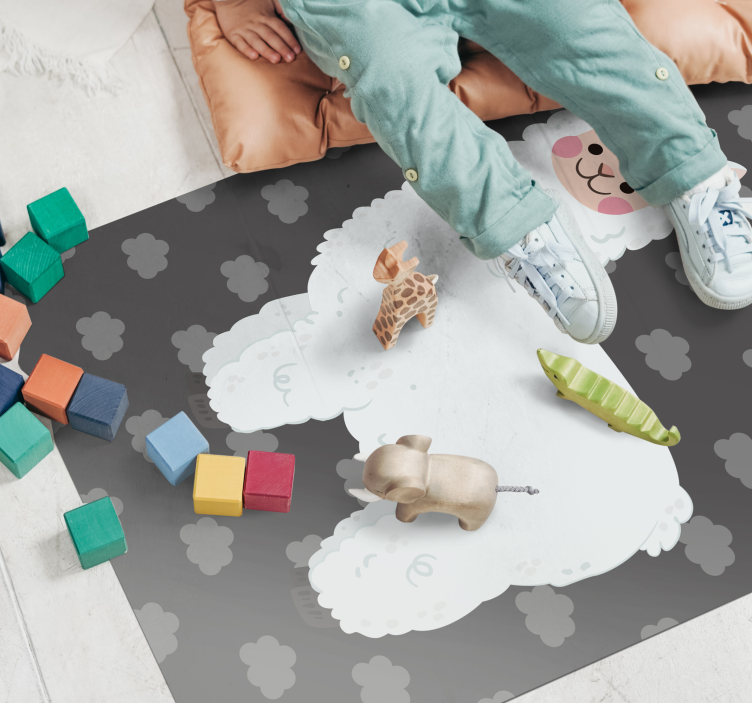 Playful Alpaca Shape vinyl rug - TenStickers