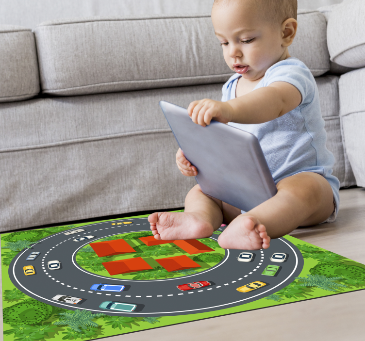 Playful Circuit vinyl rug - TenStickers