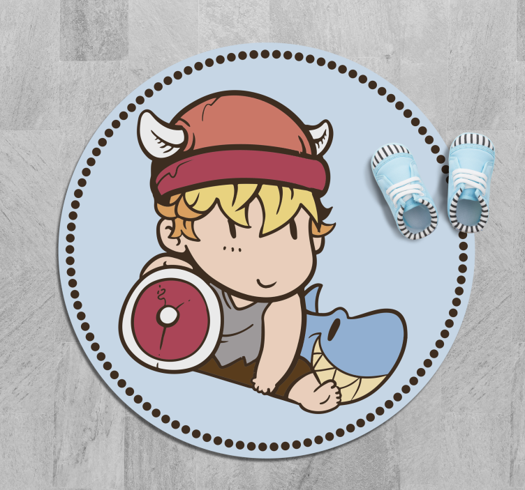 Kid viking warrior kids vinyl rug - TenStickers