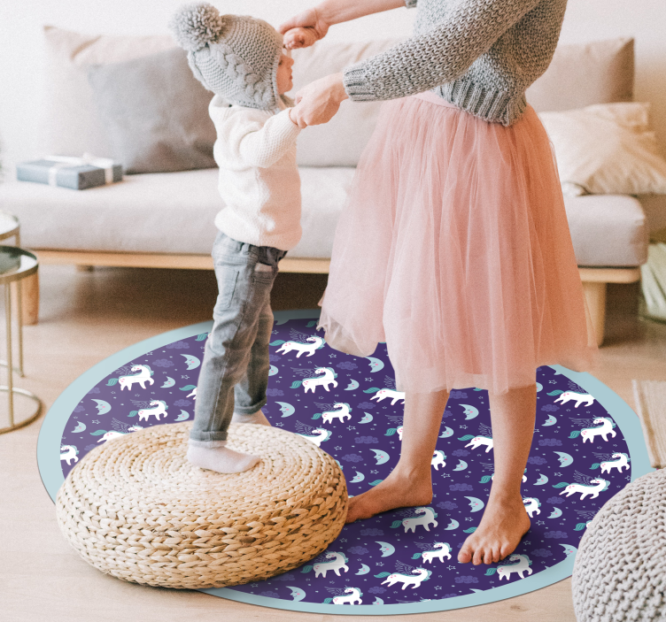 Polar Bear Circle vinyl rug - TenStickers