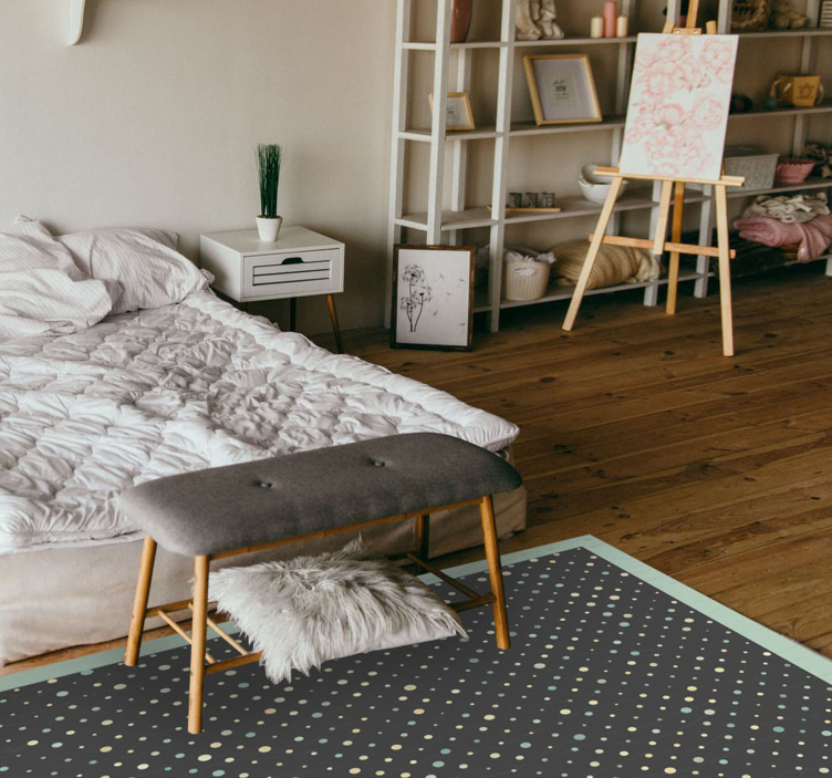 Polka-Dot Pattern striped vinyl rug - TenStickers