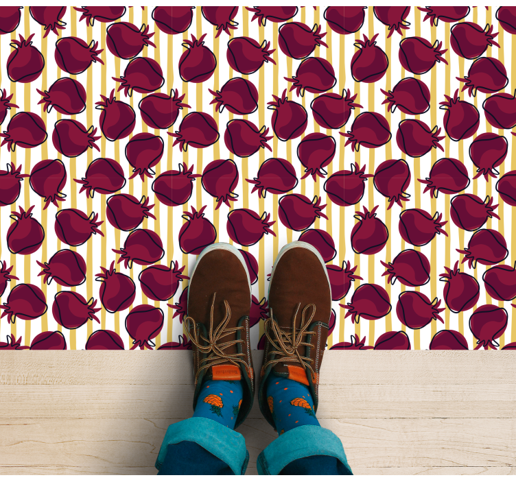Pomegranate pattern kitchen vinyl rug - TenStickers