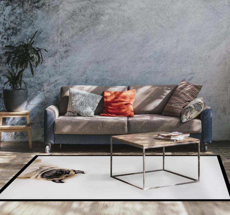 Pug portrait design animal vinyl rug - TenStickers