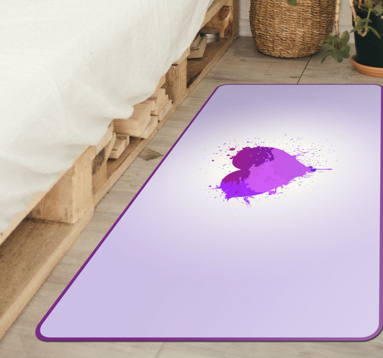 Purple heart splash teenage bedroom vinyl rug - TenStickers