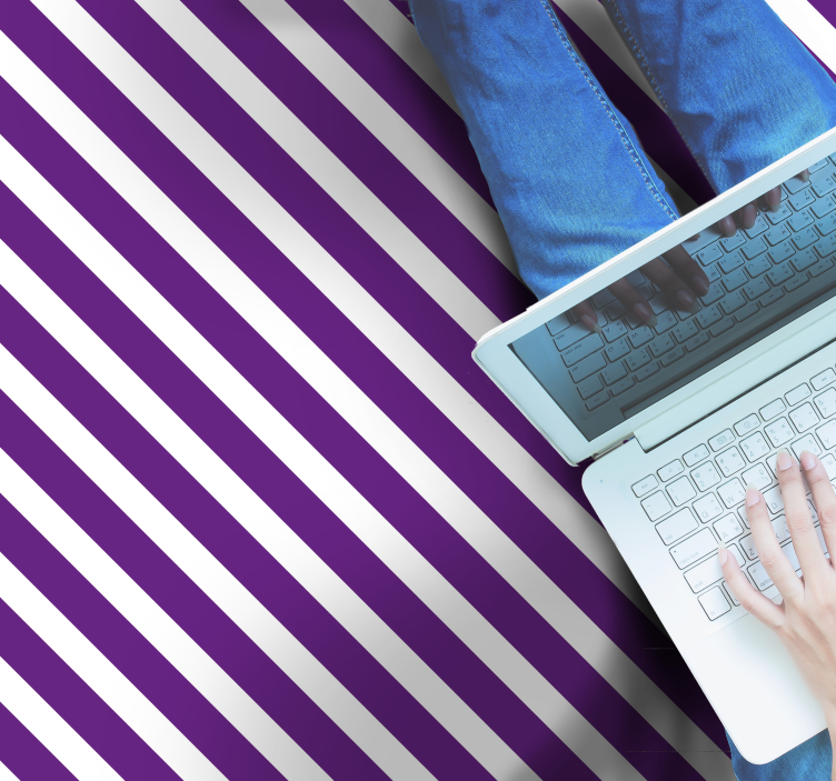Purple striped pattern striped vinyl rug - TenStickers