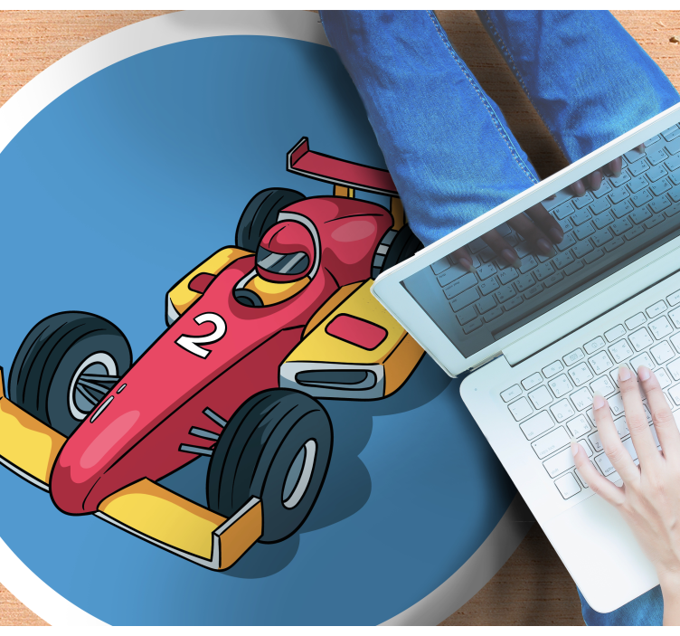 Race Car Madness teenage bedroom vinyl rug - TenStickers