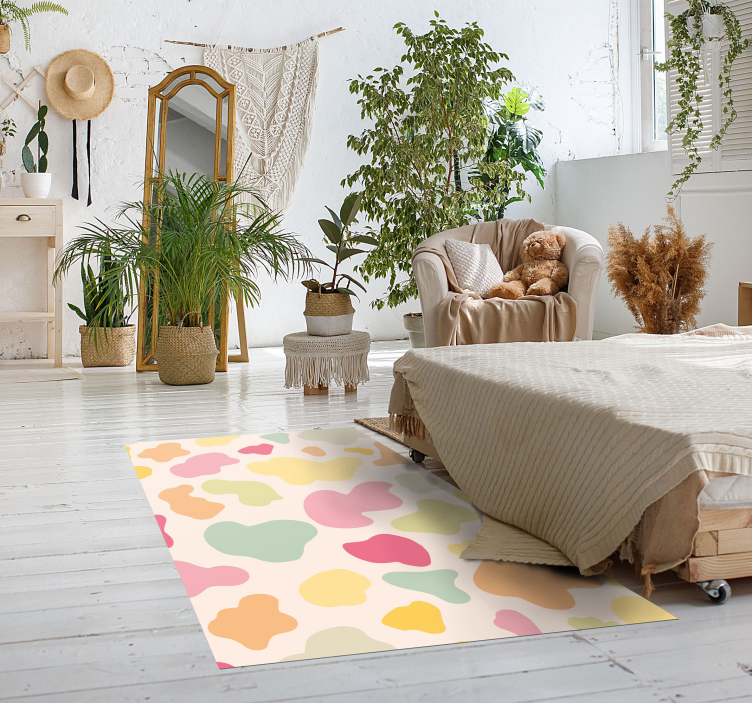 Rainbow cow Print animal print vinyl rug - TenStickers