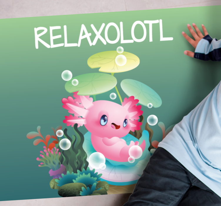 RELAXOLOTL POND vinyl rug - TenStickers