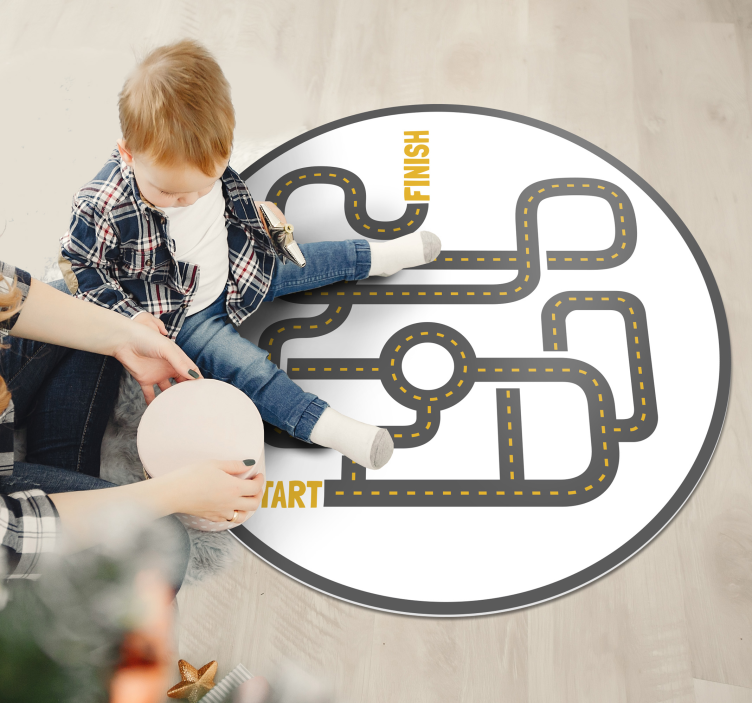 Roadway Adventure vinyl rug gaming - TenStickers