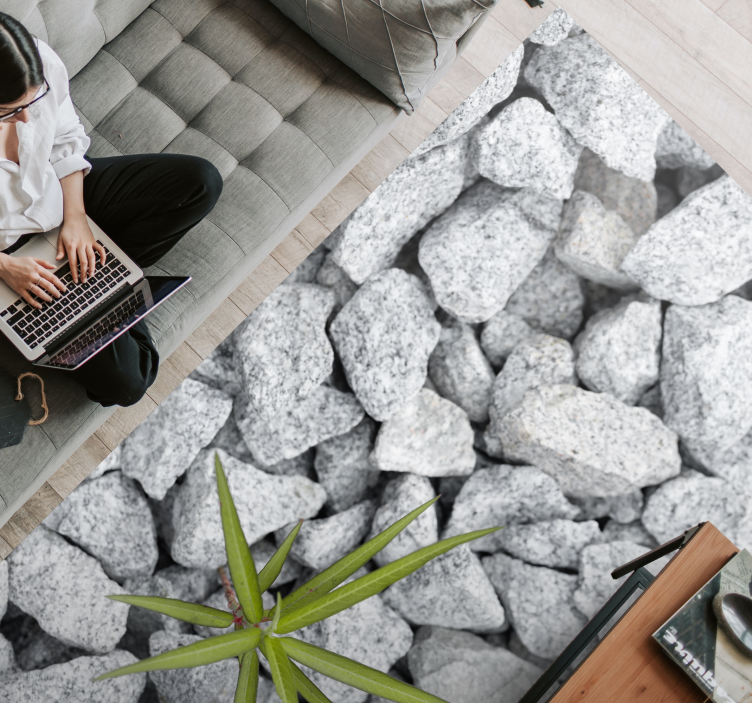 Stone-Like Textured Finish stone effect vinyl rug - TenStickers