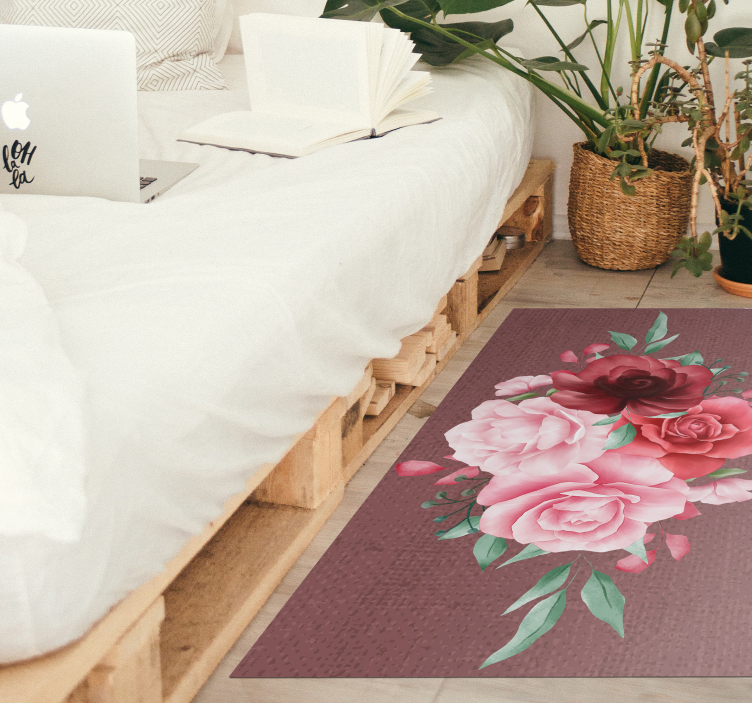 Rose Bouquet Elegance vinyl rug flowers - TenStickers