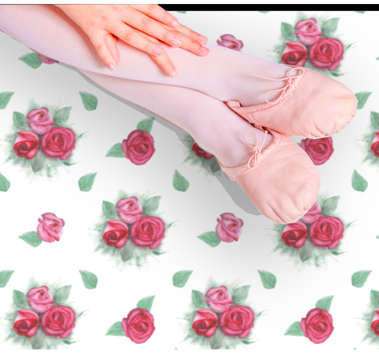 set of roses vinyl rug flowers - TenStickers