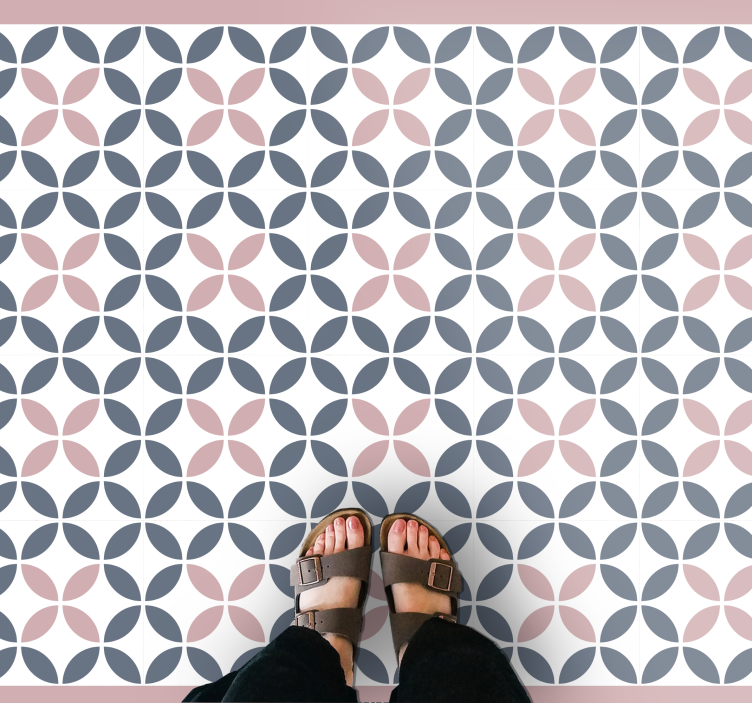 Round beige and grey design mosaic vinyl rug - TenStickers