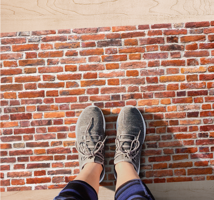 Rustic red look stone effect vinyl rug - TenStickers