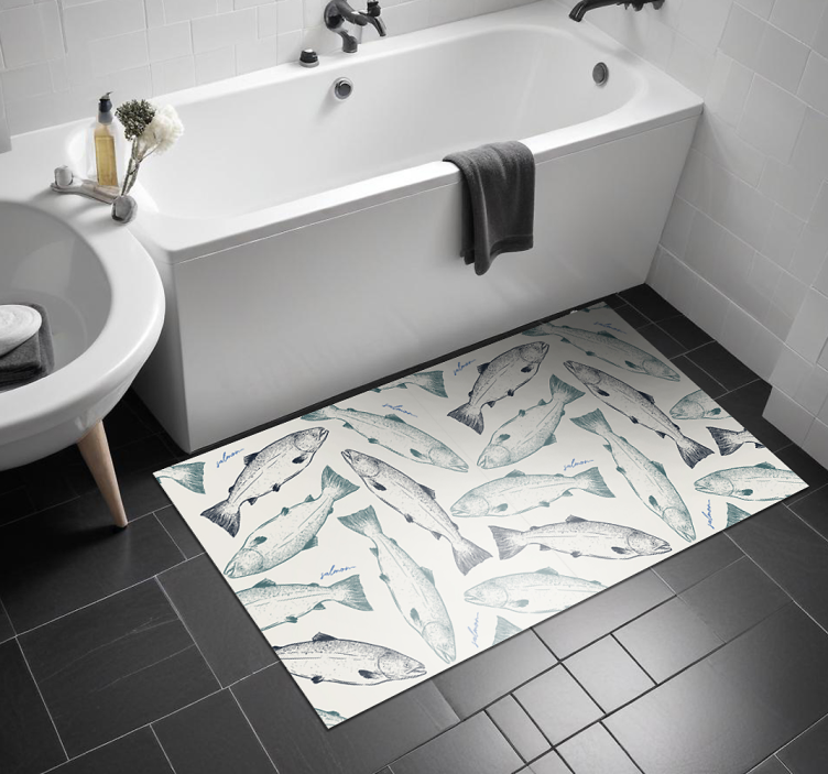 Salmon fish animal vinyl rug - TenStickers