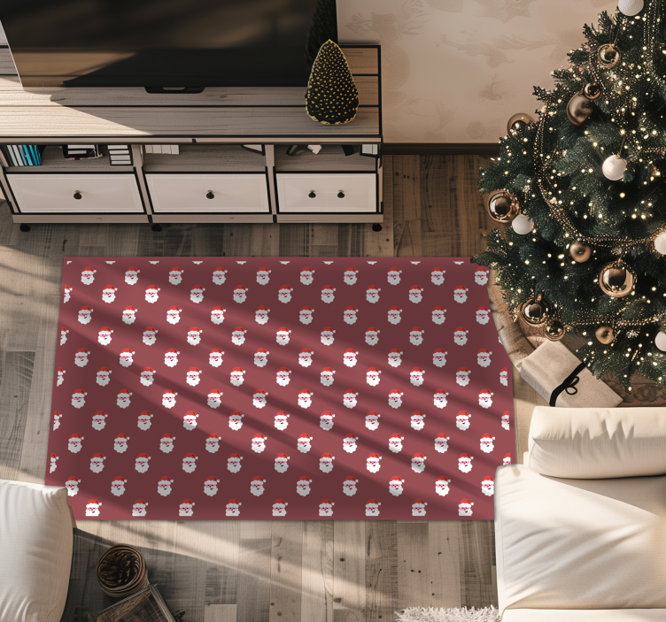 Santa pattern christmas vinyl rug - TenStickers