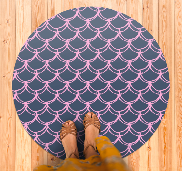 Vinyl rug bathroom with scallop shell pattern - TenStickers