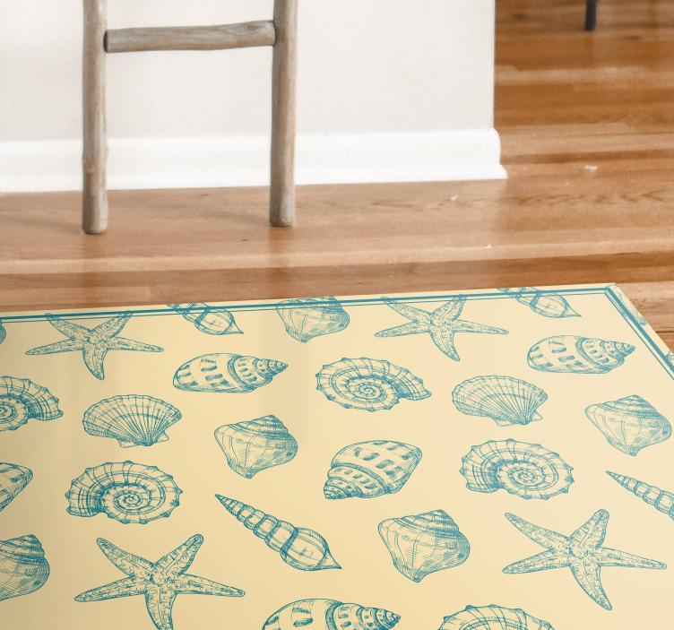 Seashell Motif animal vinyl rug - TenStickers