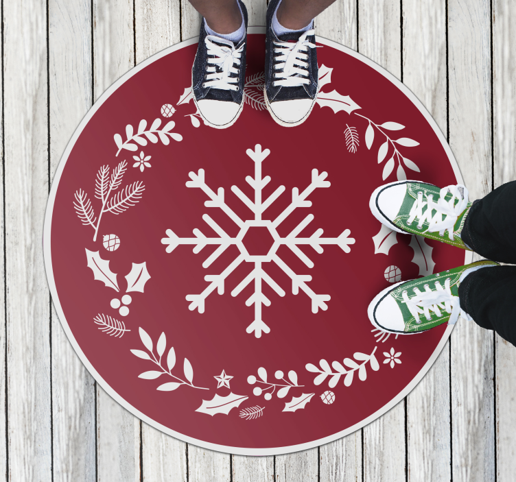 Seasonal Snowflake christmas vinyl rug - TenStickers