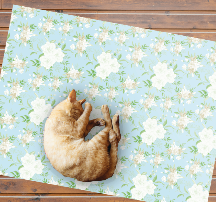 Serene Floral Elegance vinyl rug flowers - TenStickers