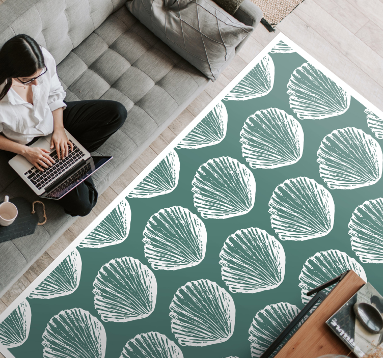 Shell Pattern vinyl rug flowers - TenStickers