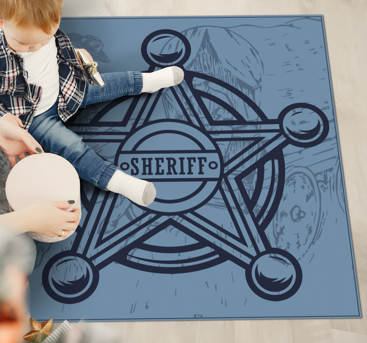 Sheriff Badge Emblem vinyl rug gaming - TenStickers