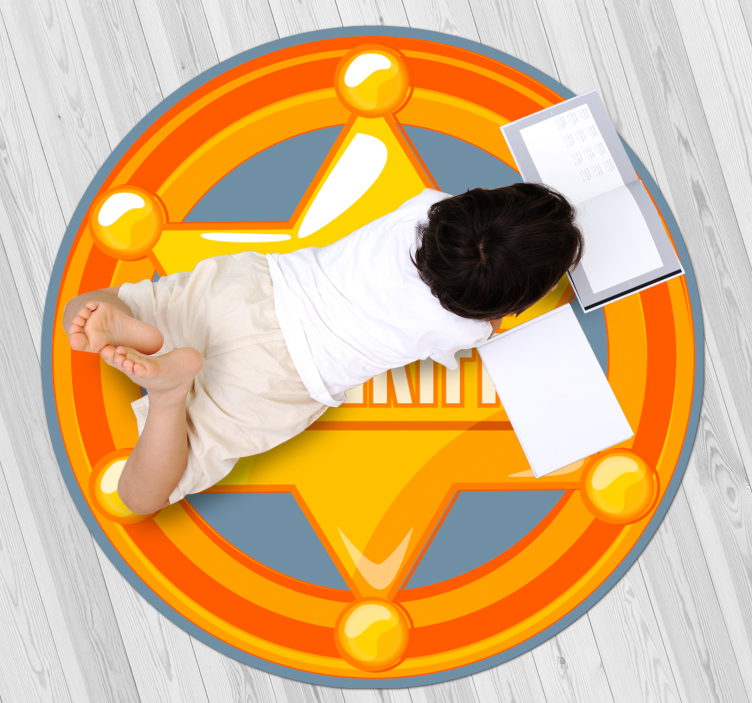 Sheriff Badge vinyl rug gaming - TenStickers