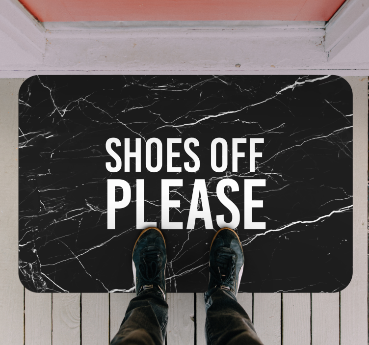 Shoes Off Entryway marble vinyl rug - TenStickers