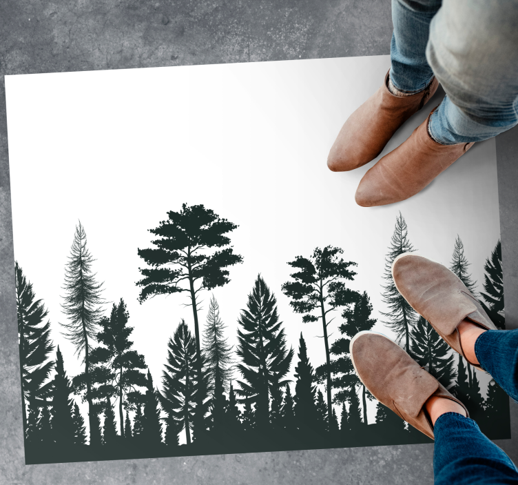Silhouetted Forest nature vinyl rug - TenStickers
