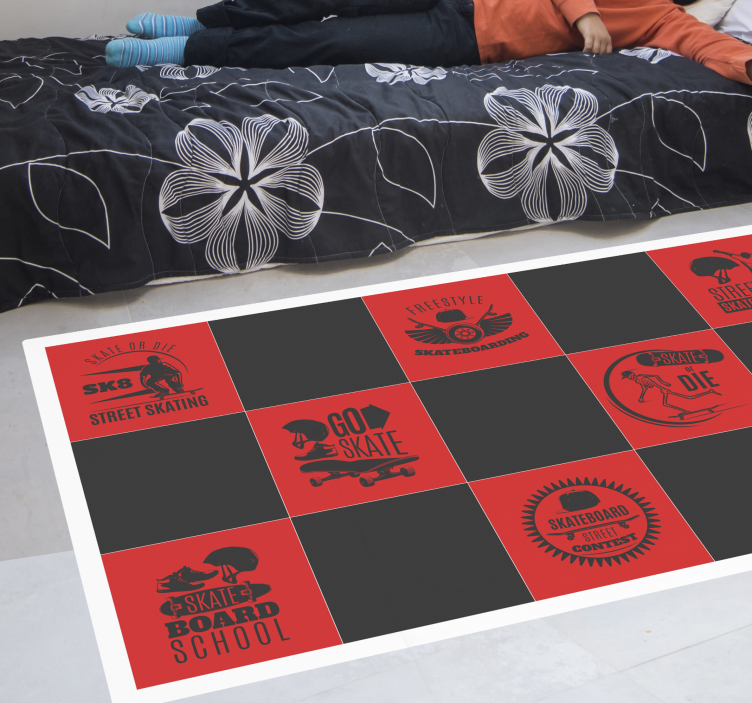 Skateboard Themed vinyl rug gaming - TenStickers
