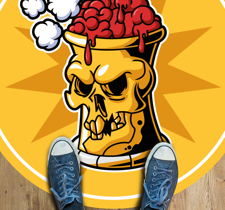 Skull Brain Bowl teenage bedroom vinyl rug - TenStickers