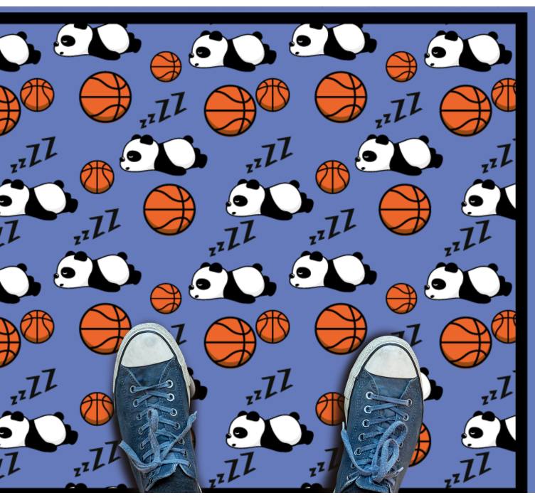 Sleeping Panda Sports vinyl rug - TenStickers