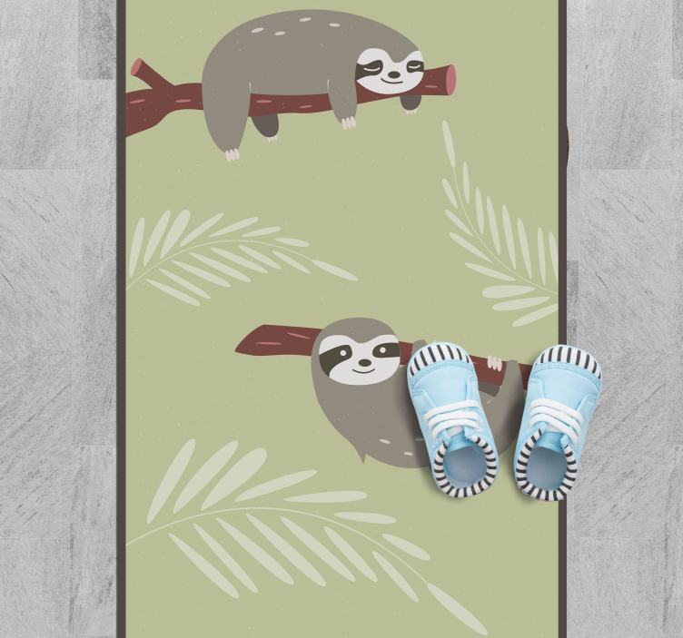 Sloth Baby Room Accents nursery vinyl rug - TenStickers