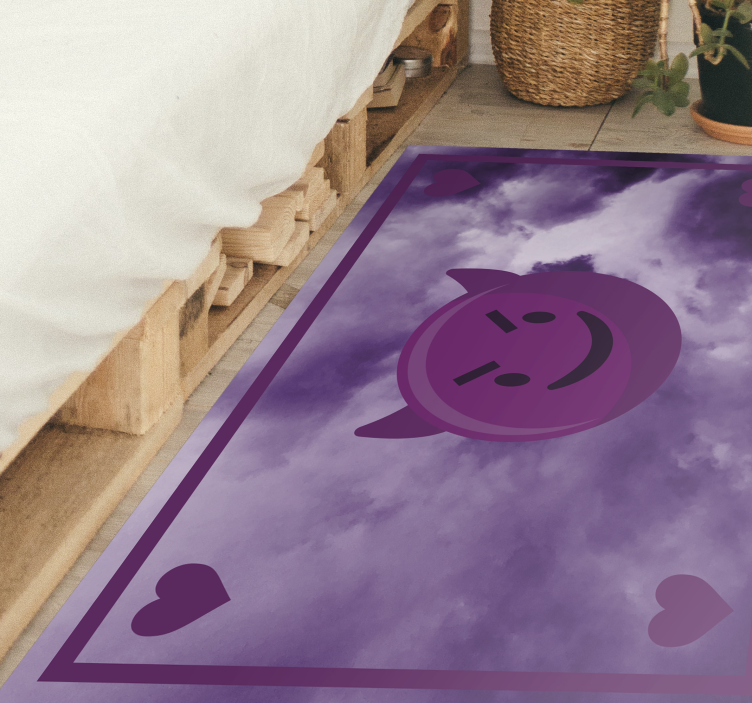 Smiling Devil Emoji teenage bedroom vinyl rug - TenStickers