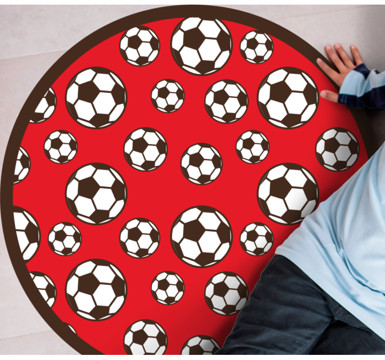 Soccer Ball Motif vinyl rug gaming - TenStickers