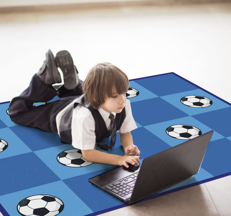 Soccer Patterned vinyl rug gaming - TenStickers