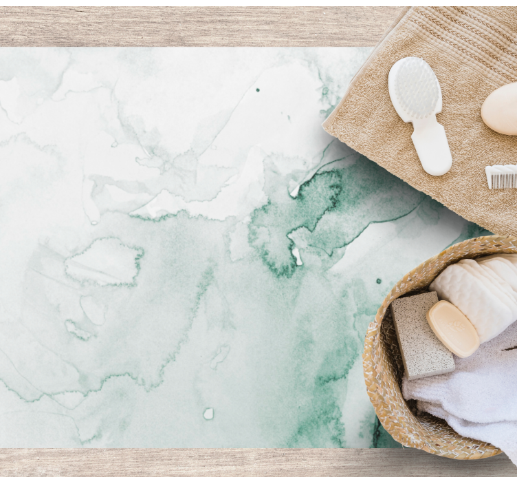 Soft green swirl marble vinyl rug - TenStickers