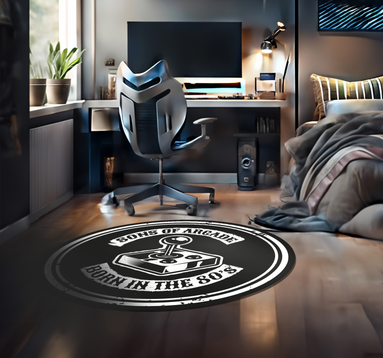 Arcade Nostalgia Born 80s custom vinyl rug - TenStickers