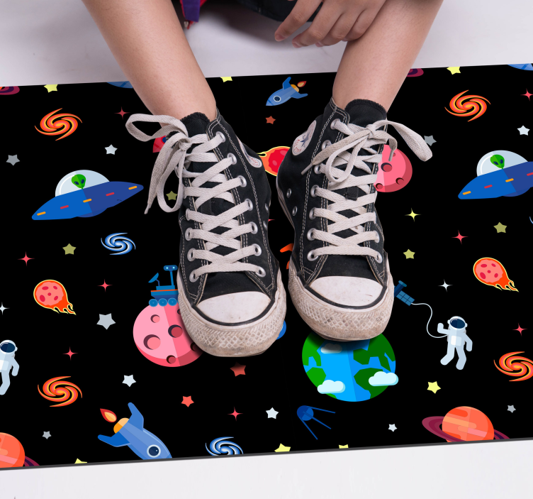 Space Adventure Print vinyl rug - TenStickers