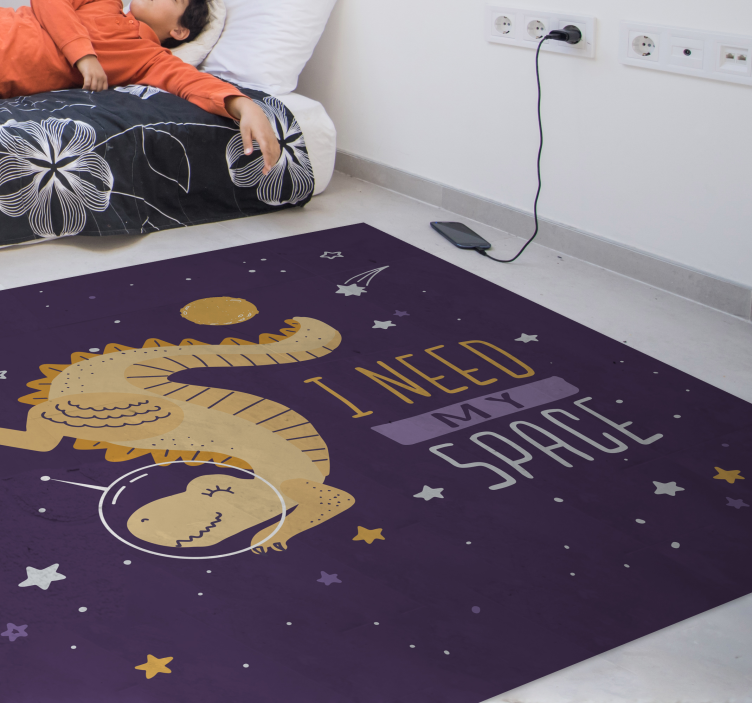 Space Dinosaur Illustration vinyl rug - TenStickers