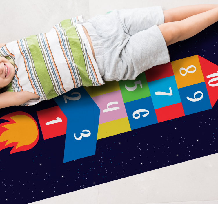 Space Hopscotch vinyl rug gaming - TenStickers