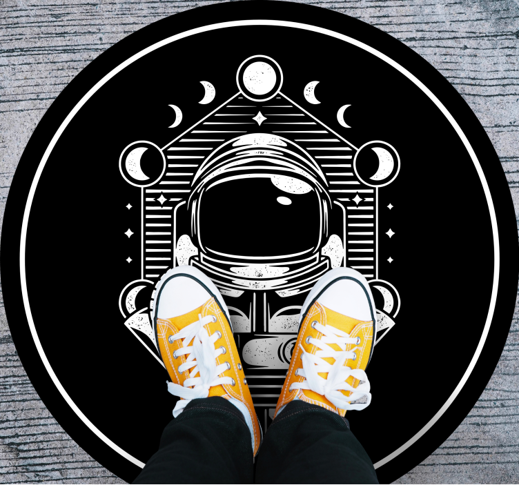 Spaceman universe vintage design bedroom rug - TenStickers