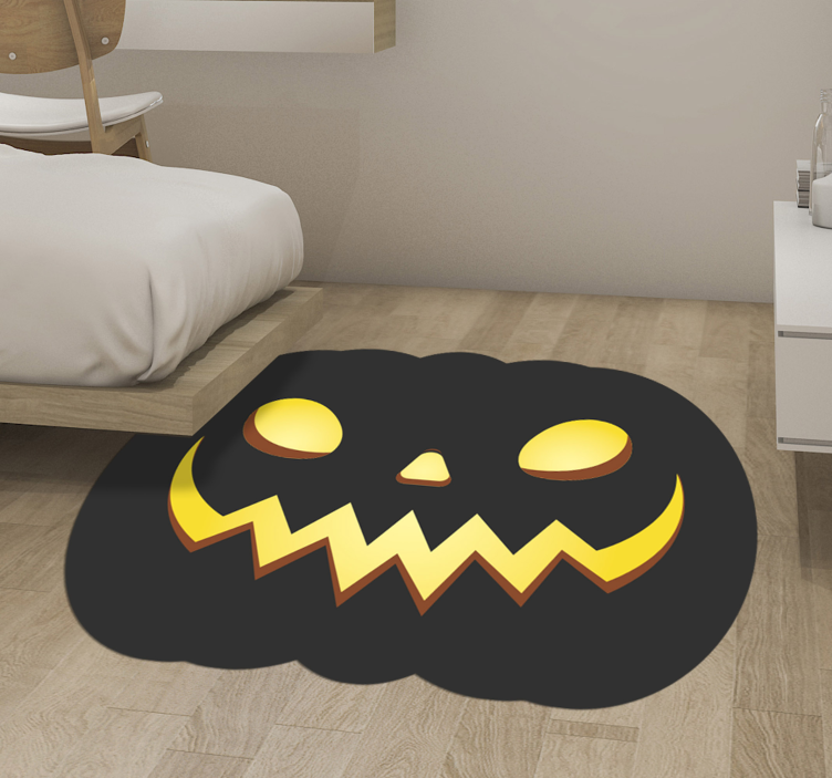 Spooky Pumpkin Face halloween vinyl rug - TenStickers