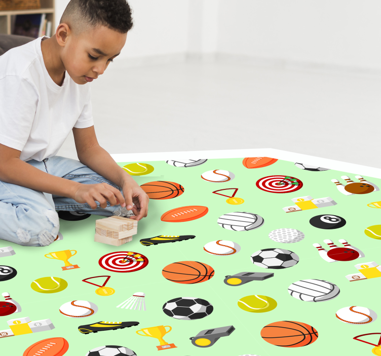 Sports Themed vinyl rug gaming - TenStickers