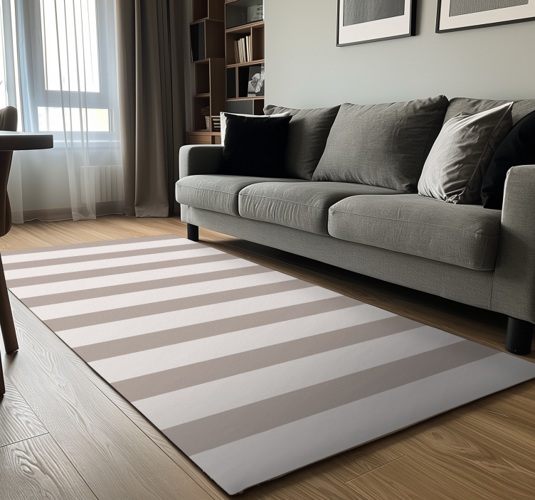 Stripes pattern beige vinyl rug - TenStickers