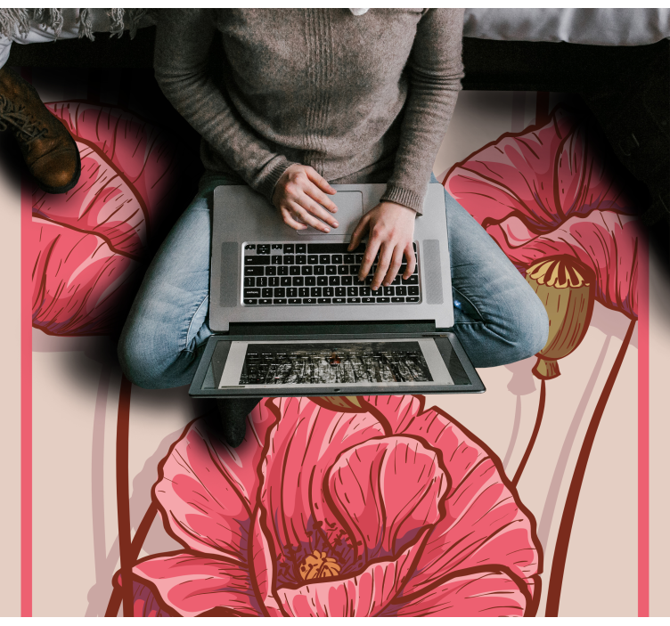 Stylish Floral Design vinyl rug flowers - TenStickers