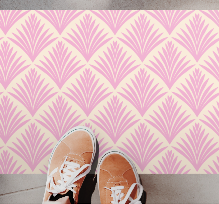 Stylish pink pattern vinyl rug flowers - TenStickers