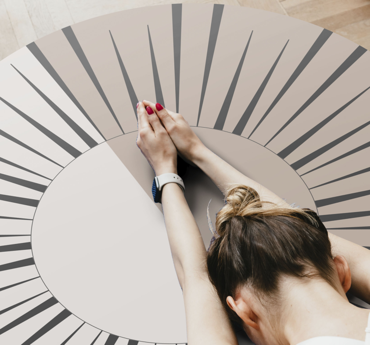 Sunburst Circular Design striped vinyl rug - TenStickers