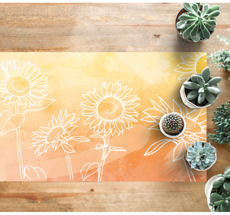 Sunflower Blossom Design vinyl rug flowers - TenStickers