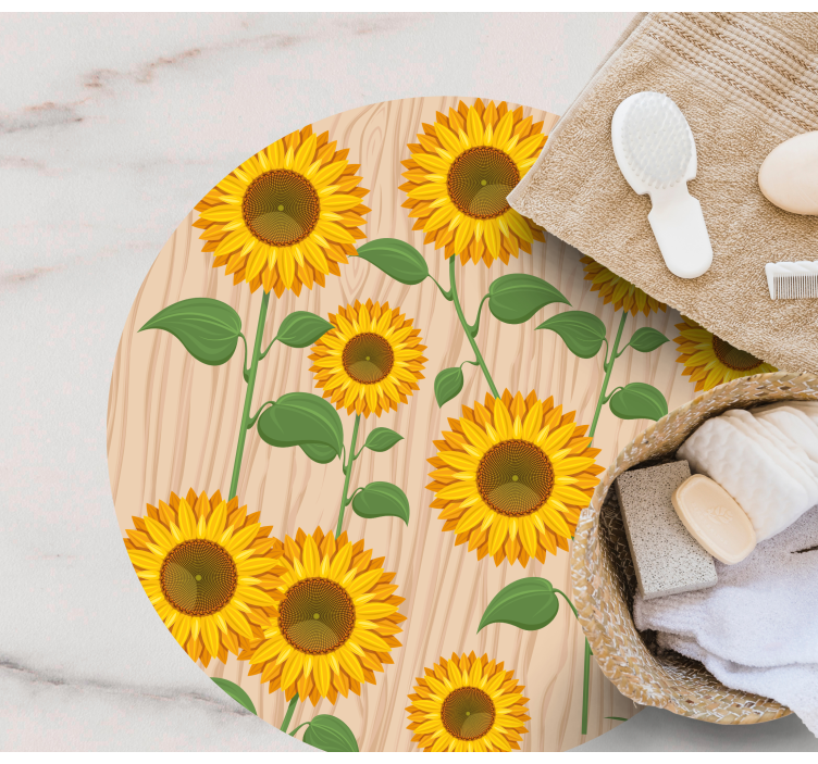 Sunflower bouquet vinyl rug flowers - TenStickers